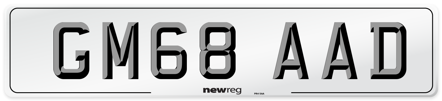 GM68 AAD Number Plate from New Reg